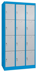 Kovov� �atn�kov� skri�a s odkladac�mi boxmi, 12-boxov�, uzamykate�n�, RAL 7035/7035, K�D