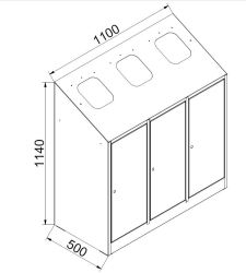 Skrinka na separovanie odpadu - 3 dielna