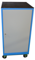 Kovov� dielensk� skrinka na n�radie s dvierkami na kolieskach, RAL 5015/7001