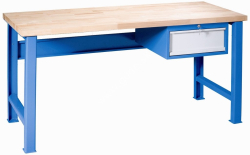 Kovov� dielensk� pracovn� st�l VARIANT 1500, Z1, pevn� nohy,  RAL 5015/7001