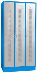 Kovov� �atn�kov� skri�a 3-dverov�, perforovan� dvere, na sokli, RAL 5015/7001, CYL