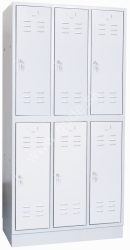 Kovov� �atn�kov� skri�a 3-dielna, 6-dverov�, na sokli, RAL 7035/7035, CYL