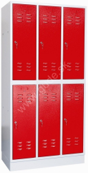 Kovov� �atn�kov� skri�a 3-dielna, 6-dverov�, na sokli, RAL 7035/3000, CYL