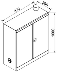 Kovov� nadstavec na chemick� skri�u s kom�nom, uzamykate�n� 03