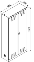 Kovov� chemick� skri�a 380, 3+1 va�i�ka, perforovan� dvere, uzamykate�n� 05