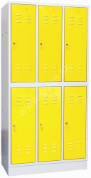 Kovov� �atn�kov� skri�a 3-dielna, 6-dverov�, na sokli, RAL 7035/1021, CYL