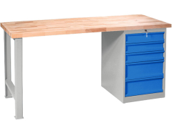 Kovov� dielensk� pracovn� st�l VARIANT 1500, so z�suvkami Z5, RAL 7035/5015