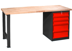 Kovov� dielensk� pracovn� st�l VARIANT 1500, so z�suvkami Z5, RAL 7016/3000