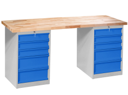 Kovov� dielensk� pracovn� st�l VARIANT 1700, so z�suvkami 2Z5, RAL 7035/5015