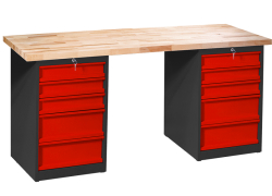 Kovov� dielensk� pracovn� st�l VARIANT 1700, so z�suvkami 2Z5, RAL 7016/3000