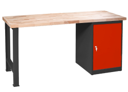 Kovov� dielensk� pracovn� st�l VARIANT 1700, so skrinkou D2, RAL 7016/3000