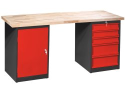 Kovov� dielensk� pracovn� st�l VARIANT 1700, so z�suvkami a skrinkou D2Z5, RAL 7016/3000