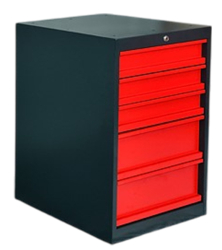 Kovov� skrinka 5-z�suvkov� na dielensk� pracovn� st�l VARIANT, RAL 7016/3000