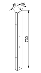 Dr�iak perforovanej steny PREMIUM LINE nad pracovn� st�l, kr�tky, RAL 9005