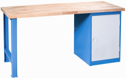 Kovov� dielensk� pracovn� st�l VARIANT 1700, so skrinkou D2, RAL 5015/7001