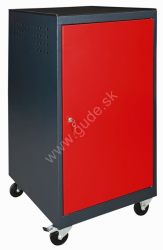 Kovov� dielensk� skrinka na n�radie s dvierkami na kolieskach, RAL 7016/3000