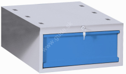 Kovov� skrinka 1-z�suvkov� na dielensk� pracovn� st�l VARIANT, RAL 7035/5015