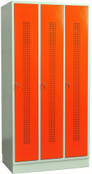 Kovov� �atn�kov� skri�a 3-dverov�, perforovan� dvere, na sokli, RAL 7035/2003, CYL