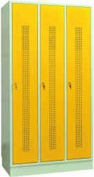 Kovov� �atn�kov� skri�a 3-dverov�, perforovan� dvere, na sokli, RAL 7035/1021, CYL