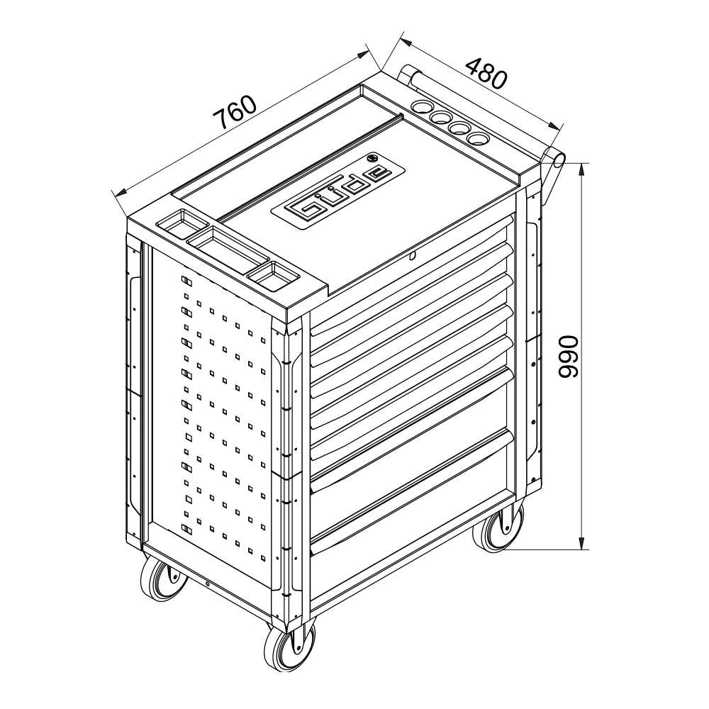 Dielensk� pojazdn� voz�k na n�radie 4tools SL04, RAL 5015/7016 008