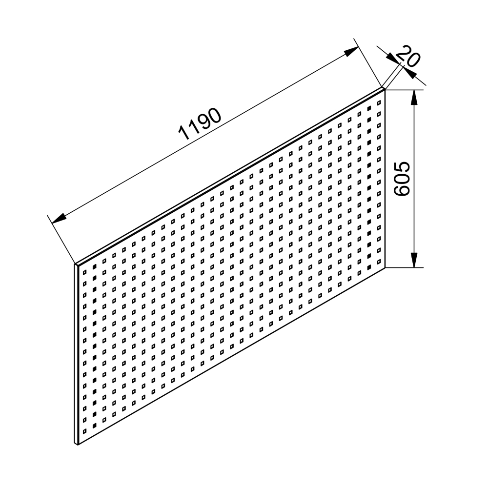 Kovov� perforovan� stena PREMIUM LINE  XL 1200, na h��iky 01