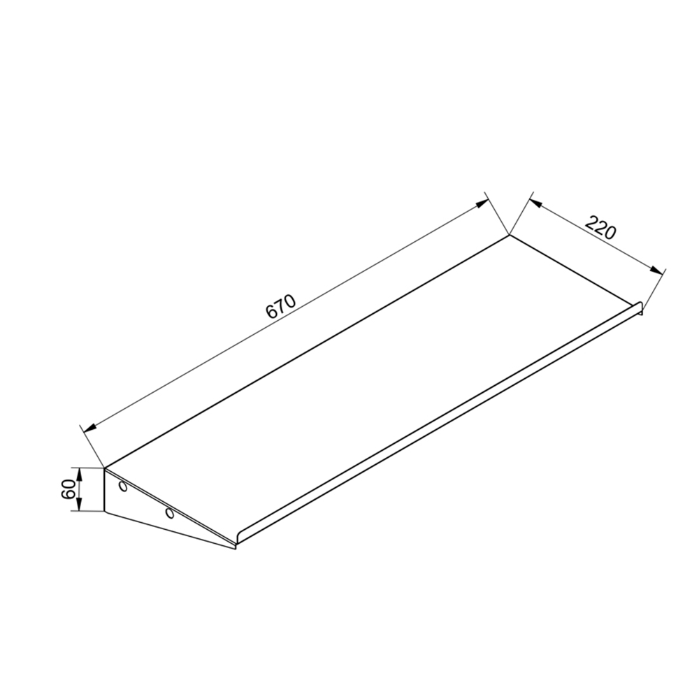 Kovov� polica na svetlo PREMIUM LINE, RAL 9005 03