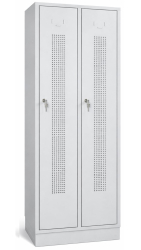 Kovov� �atn�kov� skri�a 2-dverov�, perforovan� dvere, na sokli, RAL 7035/7035, CYL