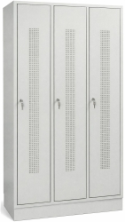 Kovov� �atn�kov� skri�a 3-dverov�, perforovan� dvere, na sokli, RAL 7035/7035, CYL