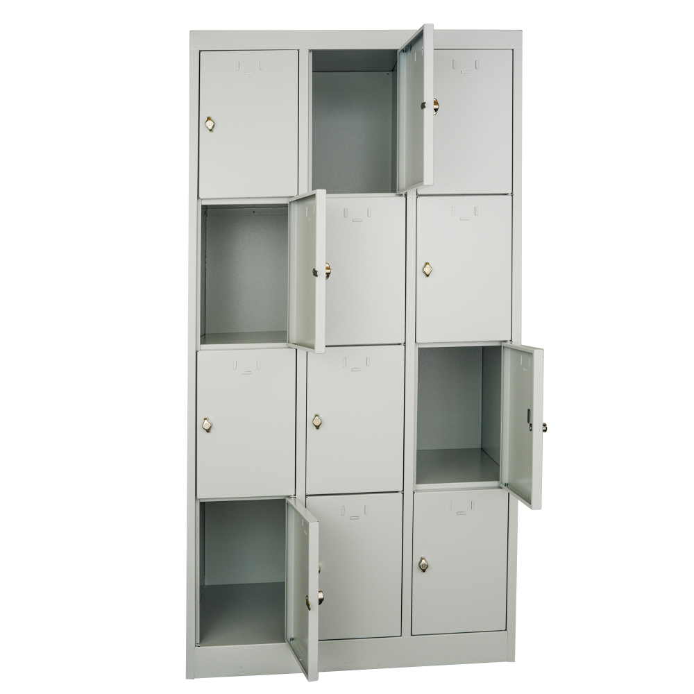 Kovov� �atn�kov� skri�a s odkladac�mi boxmi, 12-boxov�, uzamykate�n�, RAL 7035/7035 03