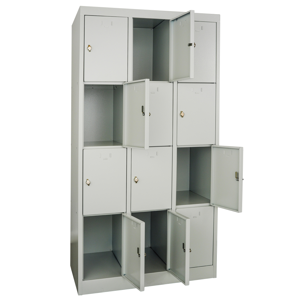 Kovov� �atn�kov� skri�a s odkladac�mi boxmi, 12-boxov�, uzamykate�n�, RAL 7035/7035 04