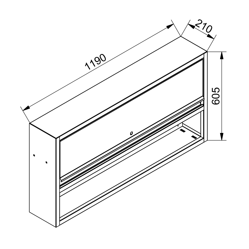 Kovov� skrinka nad dielensk� pracovn� st�l PREMIUM LINE 1190, 2/3 dverami, 02