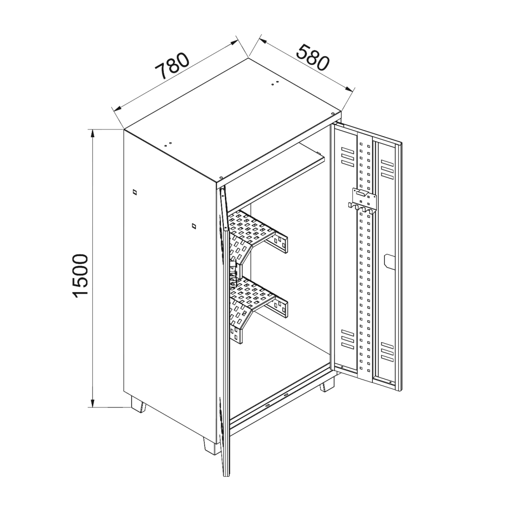 Obr�zokKovov� staj�ov� skri�a na 2 sedl� a jazdeck� potreby, uzamykate�n� - n�kres