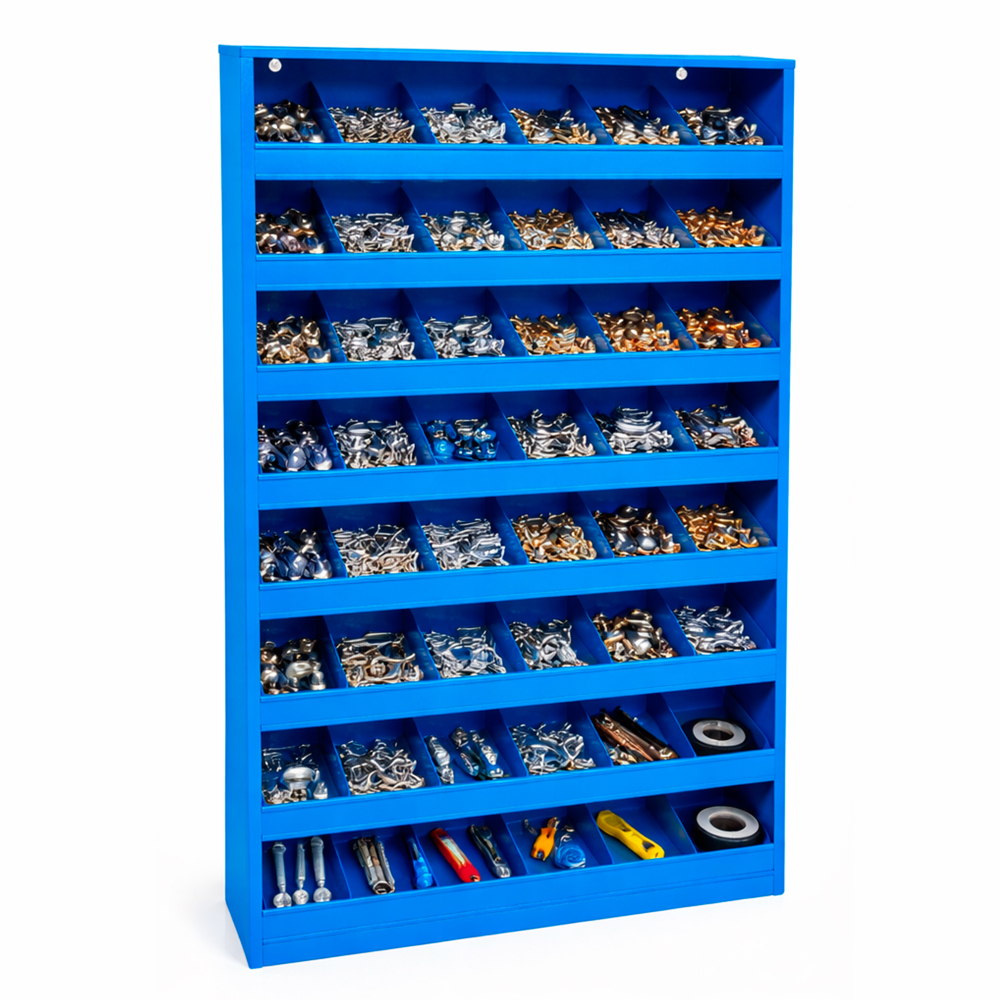 Kovov� dielensk� organiz�r na spojovac� materi�l a s��iastky - 48 priehradiek 01