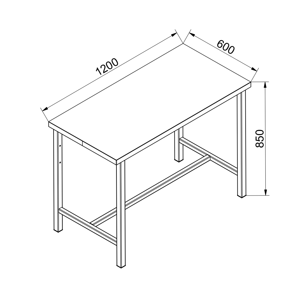 Kovov� dielensk� pracovn� st�l 1200 mm, P1200S
