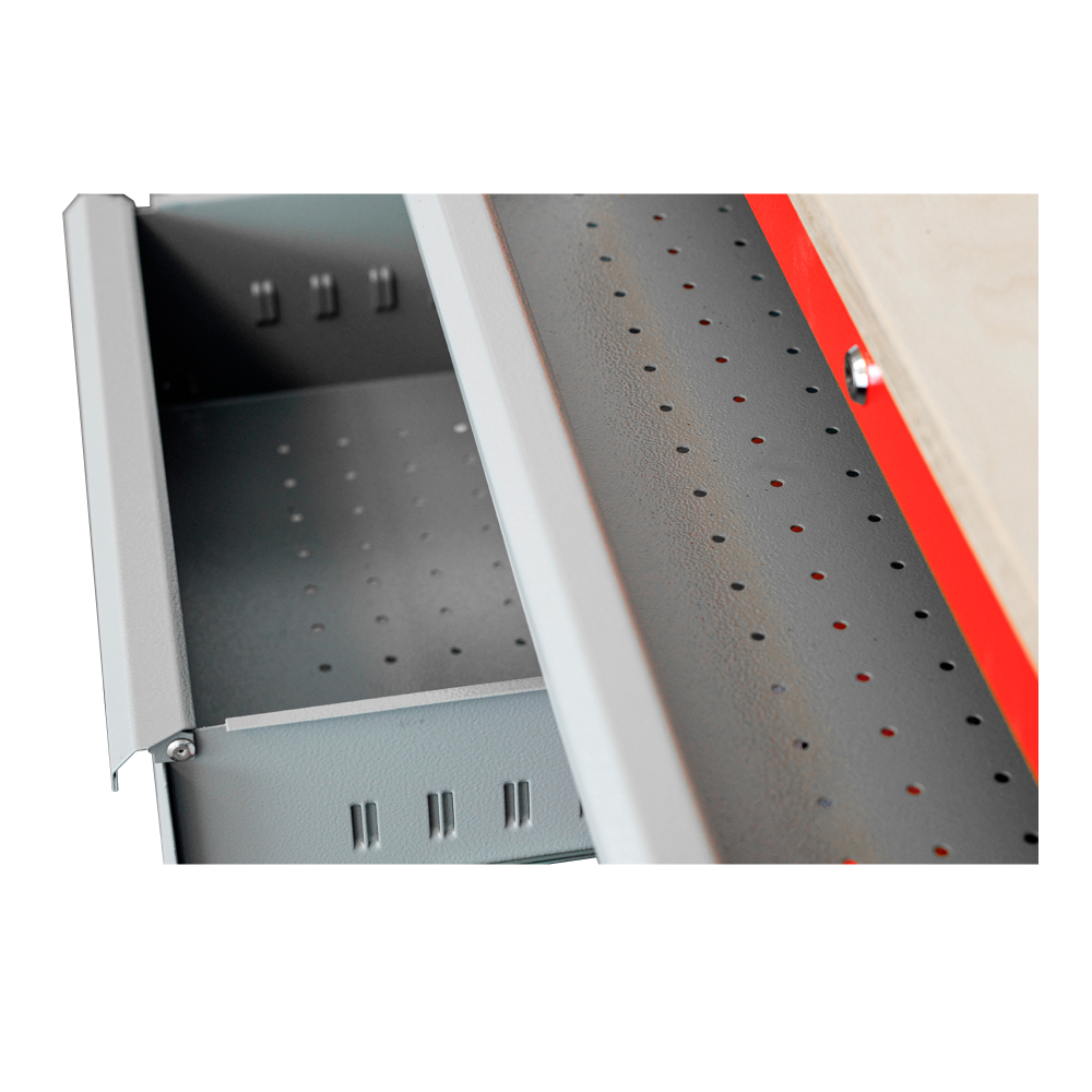 Kovov�  dielensk� pracovn� st�l na NC Fr�zy na kolieskach DENNER, RAL 3000/7001 008