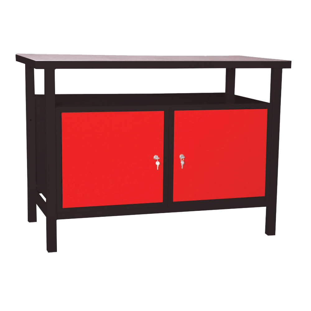 Kovov� dielensk� pracovn� st�l s dvomi skrinkami, 1200 mm, RAL 7016/3000, P1200TT