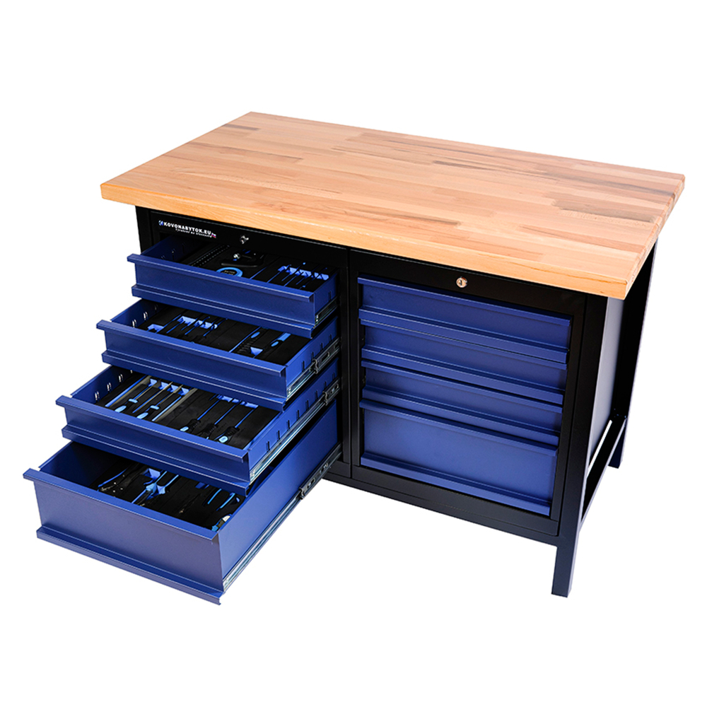 Kovov� dielensk� pracovn� st�l so z�suvkami, PREMIUM LINE, 1200 mm,02