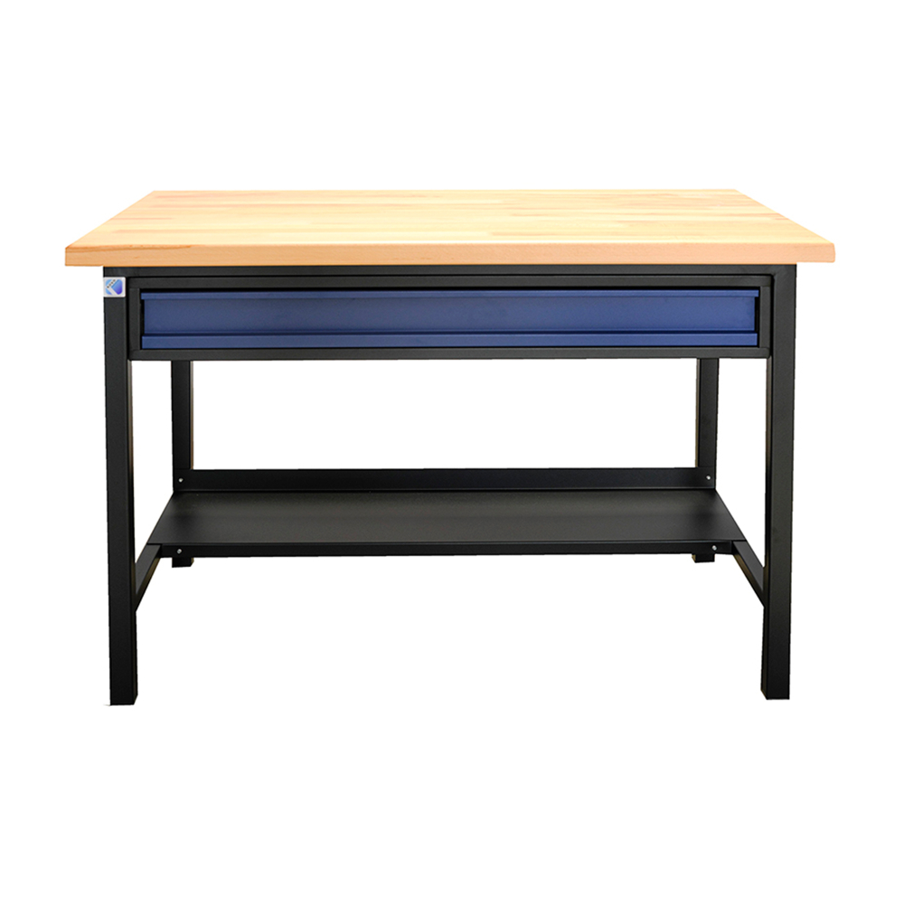 Kovov� dielensk� pracovn� st�l so z�suvkou, PREMIUM LINE, 1200 mm, RAL 9005/5003