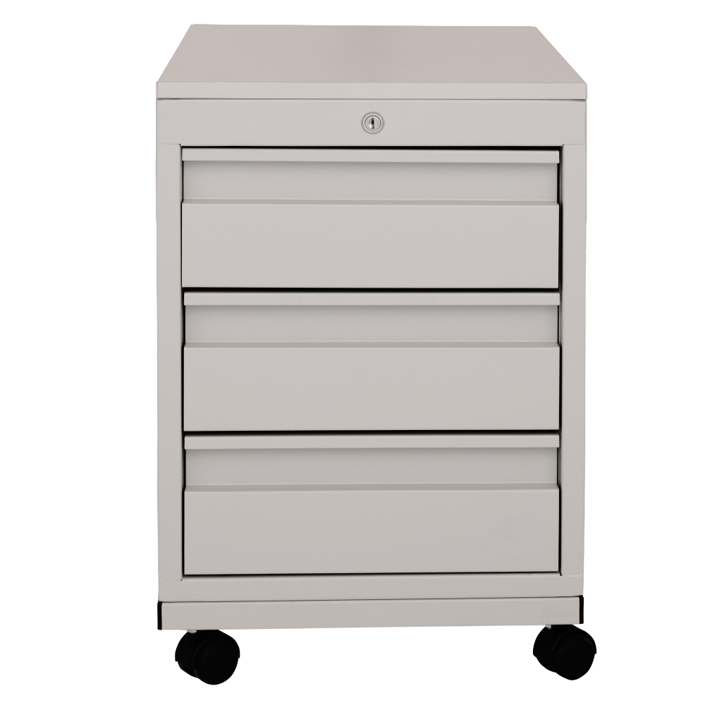 Kovov� stolov� kontajner na kolieskach, 3 � z�suvkov�, RAL 7035/7035