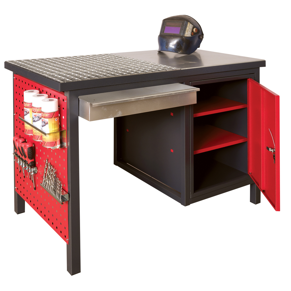 Kovov� zv�rac� pracovn� st�l na br�senie a zv�ranie, RAL 7016/3000