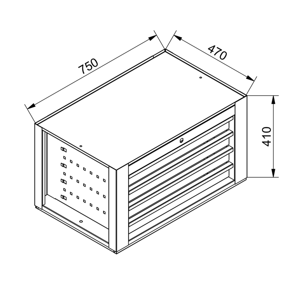 Nadstavba pre dielensk� voz�k Light PREMIUM LINE, 4-z�suvkov�,750x470x421mm 02