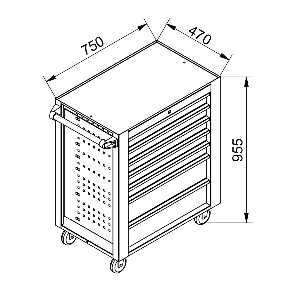 Dielensk� pojazdn� voz�k na n�radie Light PREMIUM LINE 750x470x955-03